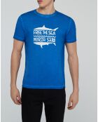 T-Shirt Message bleu vif